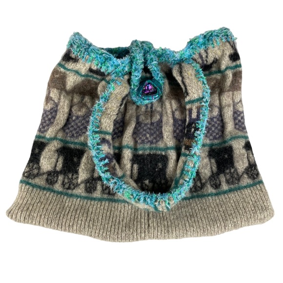 Handmade Wool Unique Shoulder Tote Bag Button Loop Amish Horse Buggy Carriage - Picture 11 of 13